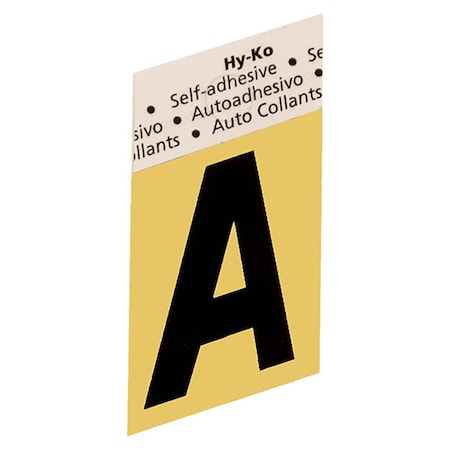 Hy-Ko 1.5 In Gold Aluminum Letter A, 10PK B00256